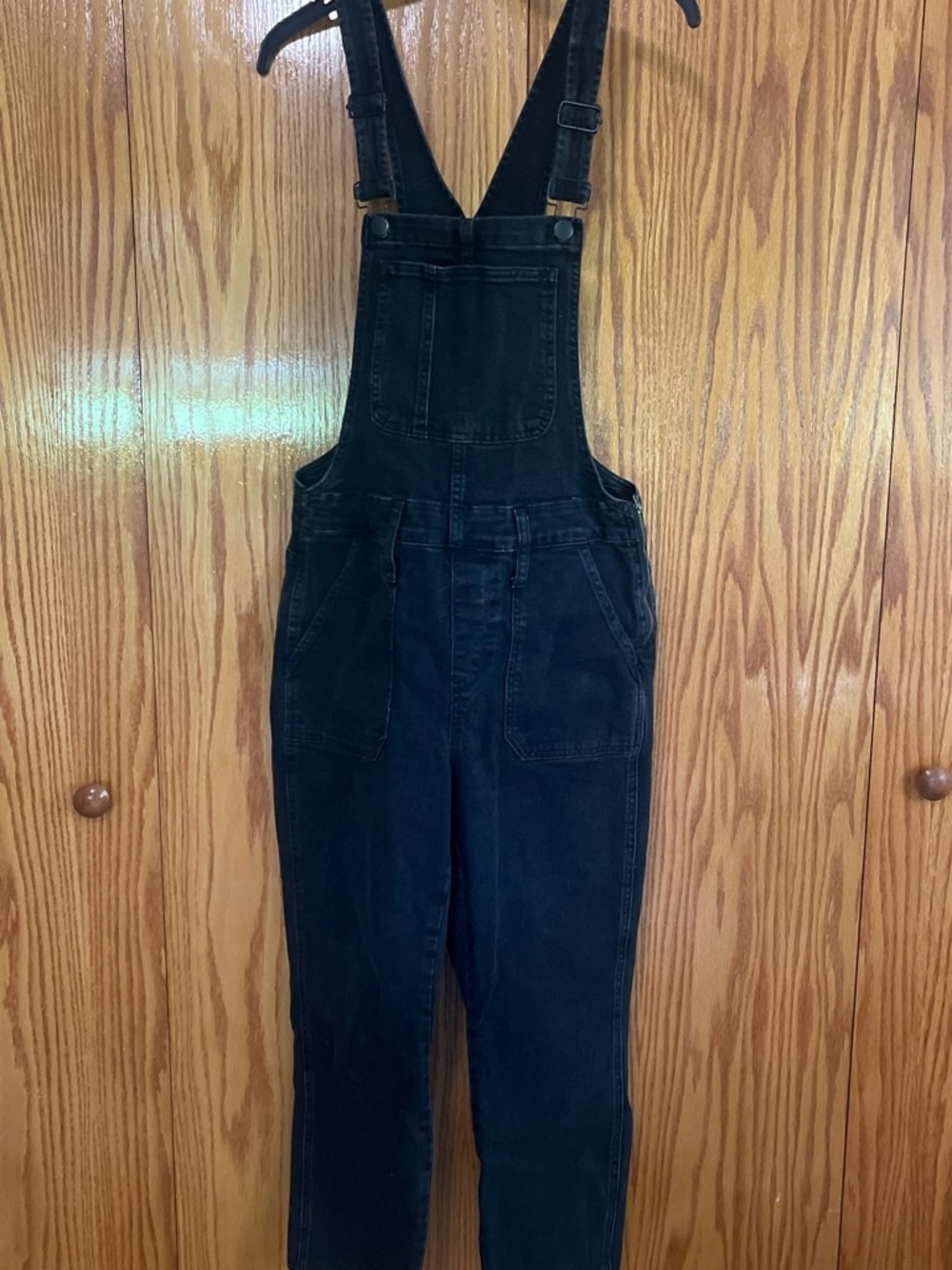 Madewell Black Skinny Denim Overalls with Front Bib